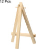 PATIKIL 5.9" Mini Wooden Easel Stand, 12 Pack Table Use Adjustable Triangle Holder for Displaying Photos, Card, Canvases, Wedding, Wood Color...
