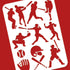 BENECREAT Baseball Player Stencil 12x8" Baseball Pattern Painting Template Reusable Plastic Sports Theme Stencil DIY Art Stencil for Painting on W...