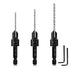 3 Pack Countersink Drill Bit Set #10#12#16, 3in1 Woodworking Counterbore Hole Saw Drill Bits, Depth Adjustable M2 Pilot Drill Bits, 82-Degree Cham...