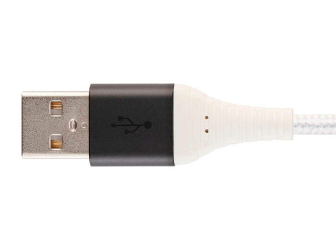 Monoprice Durable USB 2.0 Type-C to Type-A Cable - Charge and Sync, Kevlar-Reinforced Nylon-Braided Jacket, 6 Feet, White - AtlasFlex Series...