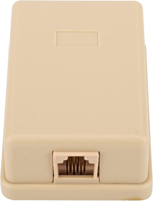 Phone Jack Surface Mount Single Port Telephone Jack Box 4 Screw Terminals to 1 RJ11 6P4C Female 2pack Ivory...