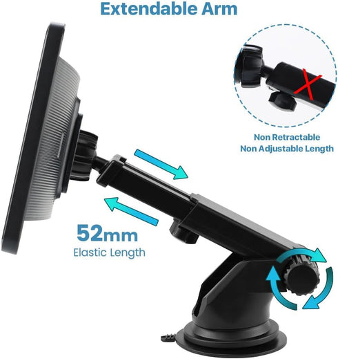 Flexible Windshield Dashboard Suction Cup Bracket with Sticker for 7Inch 9Inch 10Inch Carplay Display Screen Monitor, Compatible T86 Wireless Carp...