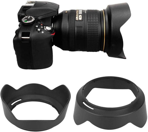 Camera Lens Hood,HB-53 Black Plastic Mount Lens Hood,for Nikon AF-S 24-120mm f/4G ED VR Lenses...