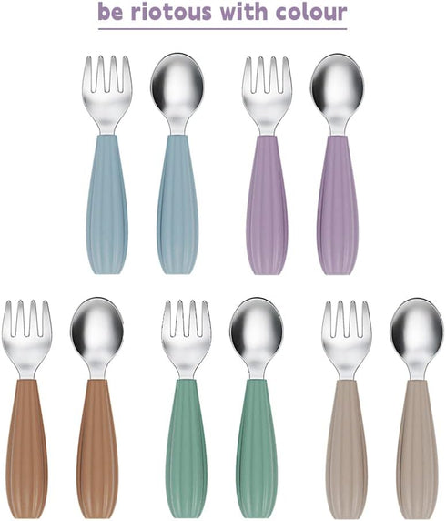 Toddler Utensils, 6PCS Toddler Forks and Spoons Set, Kids Silverware Set with Silicone Anti-Choke Handle, Self-Feeding Toddler Utensils, Children ...