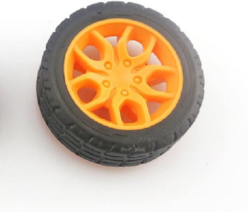 10pcs Toys Car Wheels 30mm Rubber Tire for DIY Model Toy Accessories (Orange)...