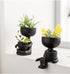 3.94” Creative Cute Imitation Humanoid Ceramic Flower Pot Succulent Planter Crafts Vase Home Decoration Personalized Gift (Black A)...