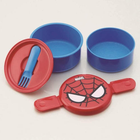 Spider-Man Lunch (Bento) Box from Japan with Two Compartments and Fork 16.9 fl oz (500 ml)...