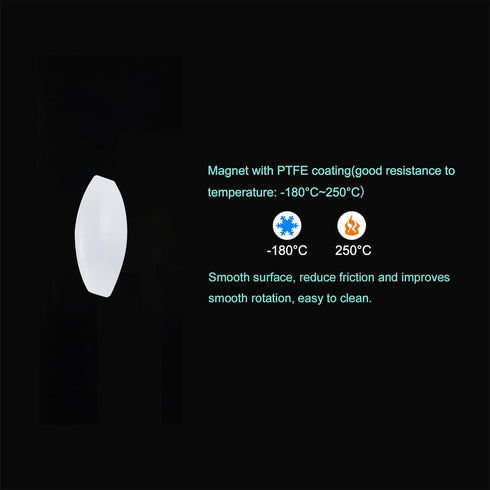 MECCANIXITY Magnetic Stirrer Mixer Stir Bar Rod 20mm(0.79") x8mm Olive Shape PTFE Coating Magnet White for Laboratory 10Pcs...