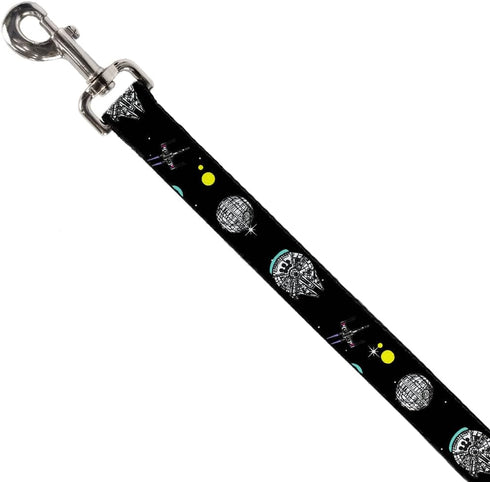 Star Wars Pet Leash, Dog Leash, Star Wars Death Star Millennium Falconand XWing Fighter, 4 Feet Long 0.5 Inch Wide...