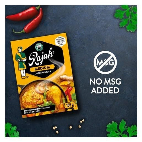 Rajah Medium Curry Powder, 3.53oz, 100g (1 Pack)...