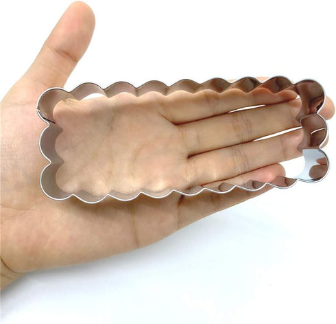 LILIAO Scalloped Edge Rectangle Cookie Cutter, 4.7 x 1.9 inch, Stainless Steel...