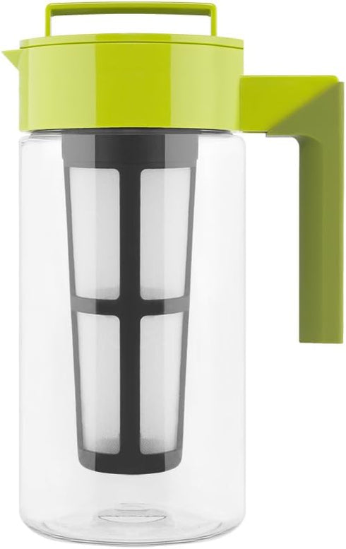 Takeya Flash Chill Iced Tea Maker - Airtight & Durable Iced Tea Maker Jug with Silicone Carry Handle - Leak-Proof & Lightweight Tea Infuser with P...