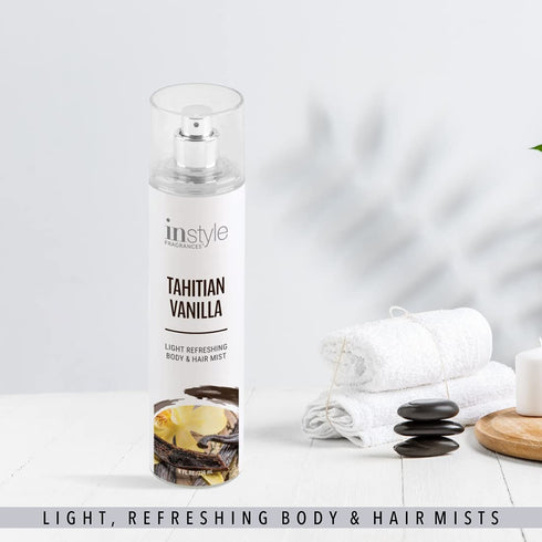 Instyle Fragrances | Body & Hair Mist | Tahitian Vanilla Scent | With Panthenol | CLEAN, Vegan, Paraben Free, Phthalate Free | Premium 8 Fl Oz Spr...