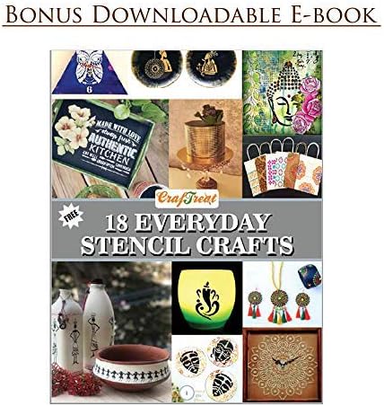 CrafTreat Stencils for Painting on Wood, Canvas and Fabric - Clock and Key & Eiffel Tower Script - 2 Pcs - Size: A4 (8.3 x 11.7 Inch) Each - Reusa...