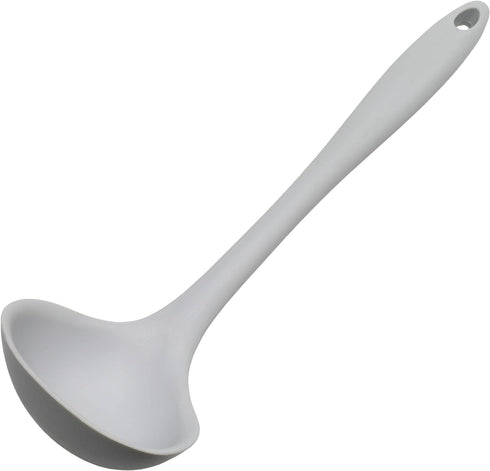 Chef Craft Premium Silicone Cooking Ladle, 11.25 inch, Gray...
