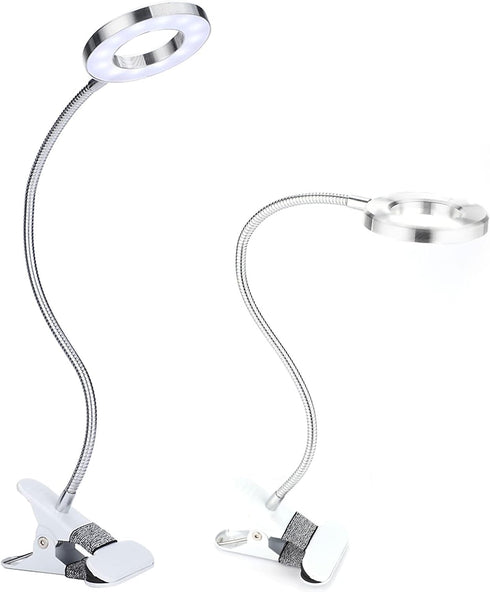 LED Magnifier with Clamp Lamp, Adjustable Magnifying Lamp, Rechargeable...