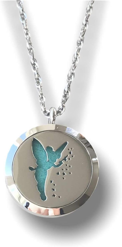 FIKA Tinkerbell Air Freshener Diffuser Necklace Locket Aromatherapy Essential Oil Great for Travel Pads (Necklace)...