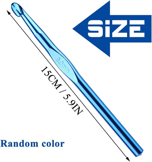9mm Aluminum Crochet Hook, Smooth Crochet Needles, Knitting Needles for Yarn Craft, Great Handmade DIY Gift for Friends, Random Color......