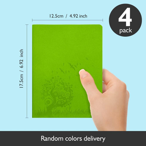 SINOBAND B6 4 Pack Pocket Size PU Leather Colorful Writing Notebook Journal Diary Notebook Daily Notepad Cute Travel Journal (Pack of 4, Random Co...