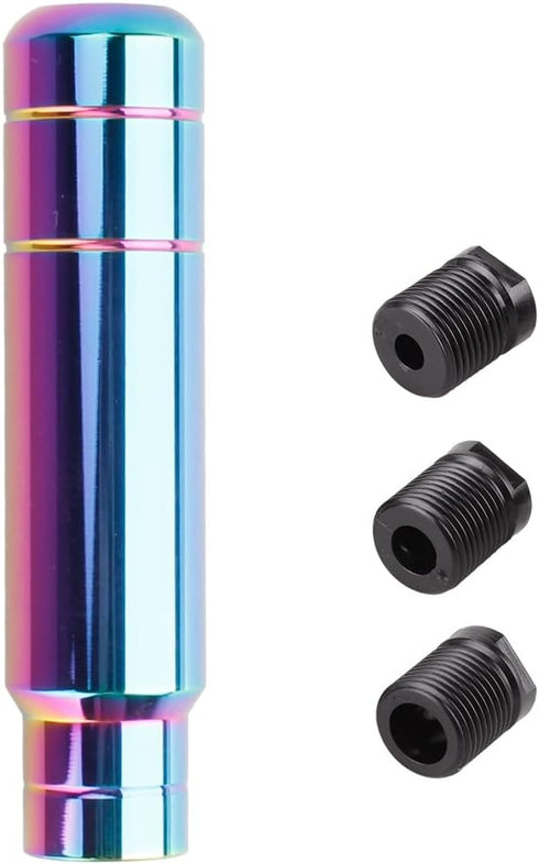 Aluminum Alloy Heavy Weighted Shifter Knob, 5" Auto Gear Shift Knob, Car Gear Lever Stick Shifter Handle,with 3 Threaded Adapters M8 M10 M12,Fit M...