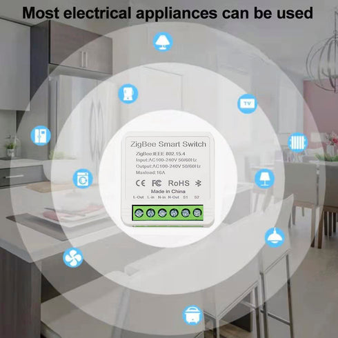 Ewelink 16A Zigbee Mini Smart Wireless Light Switch Controller Module with Timer&Schedule for Home Automation DIY,Compatible with Alexa Echo, Smar...