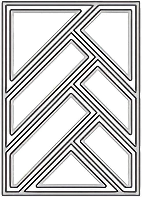 Silver Cutting Dies for Card Making Rectangle Triangle Background Metal Die Cuts Hollow Frame Embossing Template for DIY Scrapbooking Craft Album ...