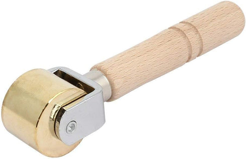 Gold Leather Roller Platen Tool Leather Edge Glue Press and Smoother Trimmer Press Board Tool Iron Roller Wooden Handle Leather Craft DIY (26mm)...
