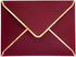 50 PCS Invitation Envelopes A7 Size, Burgundy Envelopes 5 x 7 Inch V-Flap Mailing Card Envelopes Quick Seal Envelopes with Gold Border for 5x7 Car...