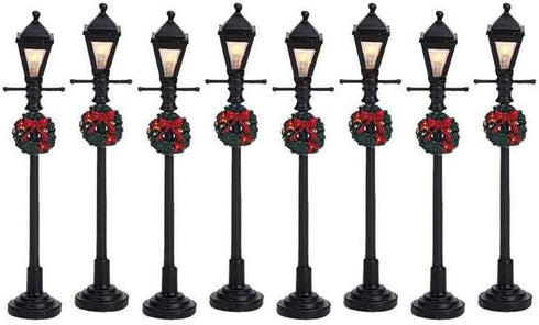 Lemax Christmas Village Gas Lantern Street Lamp Set of 8 Battery Operated (4.5V) - 64500...