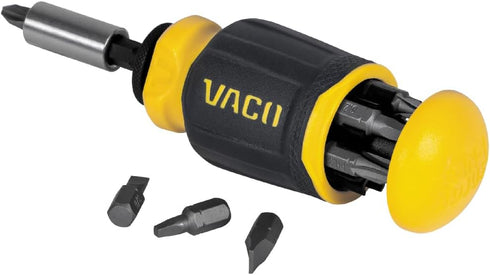 VACO VAC1080 Multi-Bit Stubby Screwdriver, Impact Driver, 8-in-1 Adjustable Magnetic Tool with Phillips, Slotted, and Square Bits...