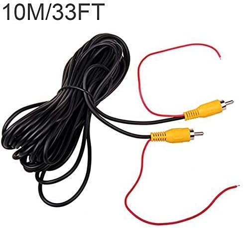 Car RCA Video Extension Cable for Auto Backup Camera Monitor Rear View Parking System with Detection Wire Reverse Trigger Lead for GPS Navigation ...