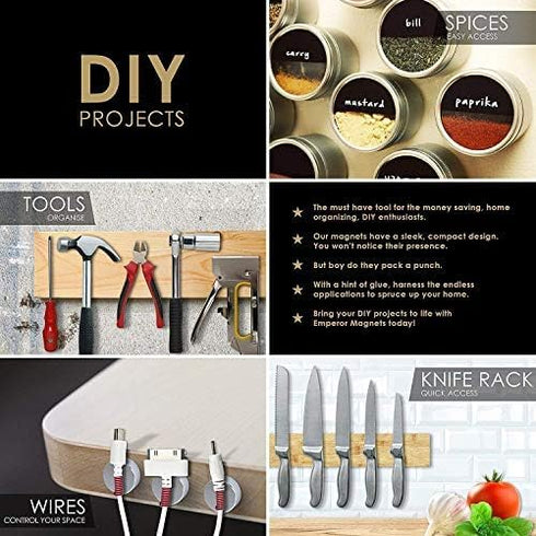 DIYMAG 200PCS Refrigerator Magnets Premium Brushed Nickel Fridge, Office Magnets, Silver, 6X3 mm...