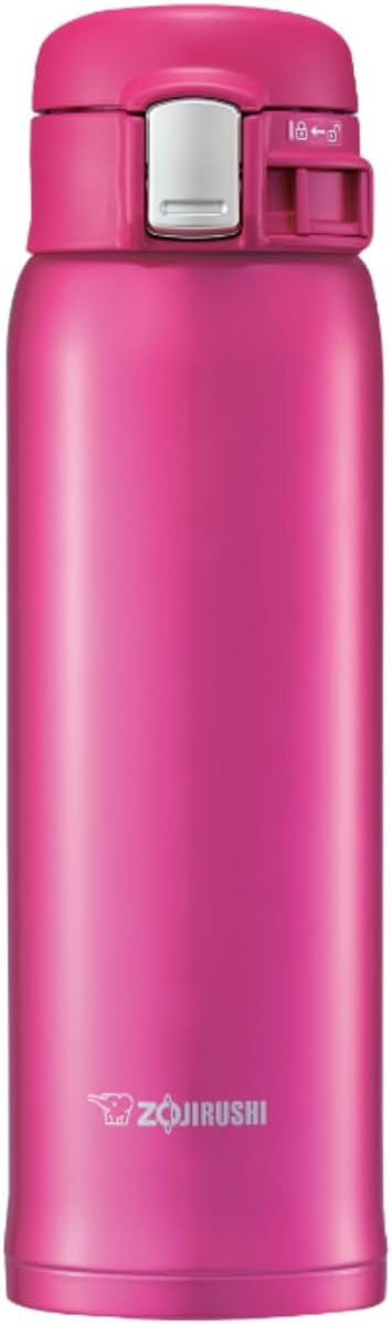 Zojirushi Mahobin SM-SD48-PV Stainless Steel Water Bottle, Direct Drinking, Lightweight, Cold Insulation, Warm, One Touch, Open Type, Lightweight,...