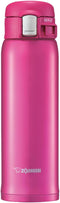 Zojirushi Mahobin SM-SD48-PV Stainless Steel Water Bottle, Direct Drinking, Lightweight, Cold Insulation, Warm, One Touch, Open Type, Lightweight,...