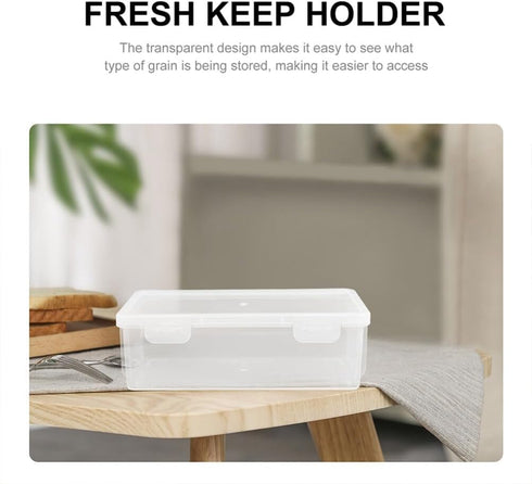 Luxshiny 3pcs Rectangular Loaf Bread Box Bread Toast Storage Bin Plastic Bread Keeper Container Airtight Loaf Bread Saver for Kitchen Storing Refr...