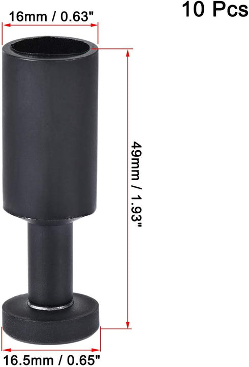 uxcell Push to Connect Fittings, Cap Style Pneumatic Blanking Plugs, Fit for 16mm Inner Dia. Air Hose Tube Pipe, Plastic, Black, Pack of 10...