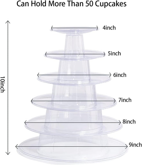 6 Tier Macaron Tower Stand for Wedding Birthday Party,Plastic Display Stand for Cupcake Cake2...