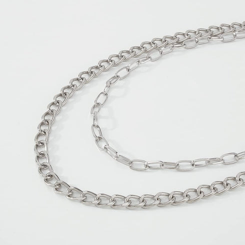 Dainty Layered Necklace Paperclip Choker Necklace Punk Cuban Link Chain Necklace Silver Curb Chain Necklace for Women...