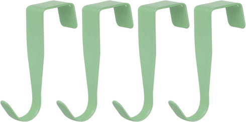 uxcell Over The Door Hook,4 Pack - Carbon Steel Cabinet Door Single Hooks, Metal Door Hanger for Home Kitchen Decoration (Green)...