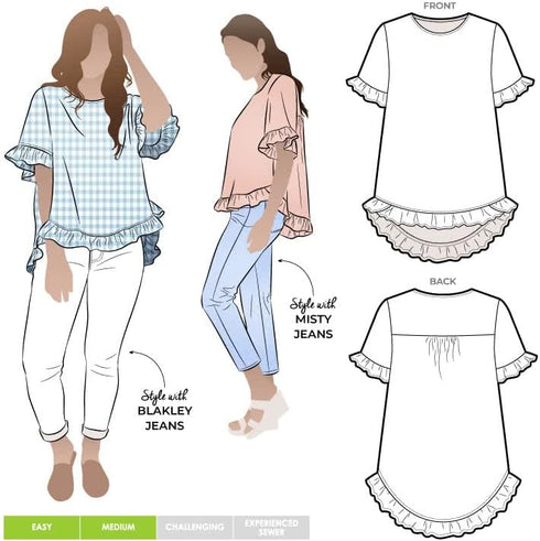 Style Arc Sewing Pattern - Selina Woven Top (Sizes 10-22)...
