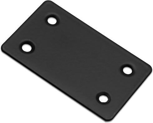 8Pcs Flat Straight Brace Brackets Stainless Steel, Black Fixing Mending Joining Plates Shelf Support Repair Plate for Furniture, Shelves, Cabinet ...