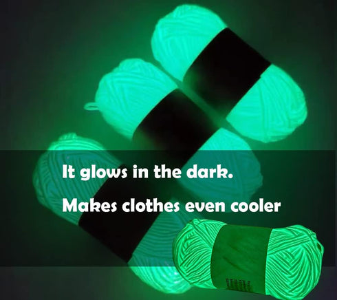 Luminous Knitting Yarn, Yarn Glow in The Dark, Sewing Supplies, (55 Yards) for DIY Arts, Crafts & Sewing (with 2pcs Crochet) (White)......