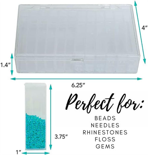 Craft County Flip Top Storage System Box | 12 Clear Plastic Organizing Containers | 6.25in x 4in x 1.4in...