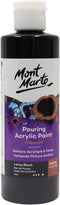 Mont Marte Premium Pouring Acrylic Paint, 240ml (8.11oz), Lamp Black, Pre-Mixed Acrylic Paint, Suitable for a Variety of Surfaces Including Stretc...