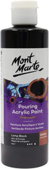 Mont Marte Premium Pouring Acrylic Paint, 240ml (8.11oz), Lamp Black, Pre-Mixed Acrylic Paint, Suitable for a Variety of Surfaces Including Stretc...