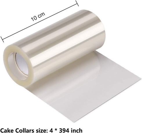 Cake Collars 4x 394inch, Mousse Cake Acetate Sheets for Cake Decorating, Chocolate Mousse Baking...
