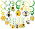 30Ct Bee Party Hanging Swirl Decorations,Bumblebee Party,Fairy Party,Garden Party,Party for Girls,Boys,Kids,Home,Classroom,Baby Shower...