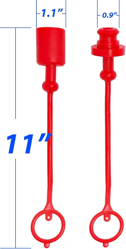 2sets 1/2 ISO 5675 Hydraulic Coupler Male Dust Cap and Female Plug Cover,ISO 5675 Hydraulic Quick Disconnects Port Plug Cover Fittings,Red Cap wit...