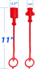 2sets 1/2 ISO 5675 Hydraulic Coupler Male Dust Cap and Female Plug Cover,ISO 5675 Hydraulic Quick Disconnects Port Plug Cover Fittings,Red Cap wit...