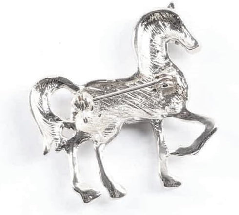 Rhinestone Horse Animal Brooch Pin for Women Girls Men Silver Plated Fashion Crystal Pony Brooches Lapel Pins Cute Dress Accessories Holiday Party...
